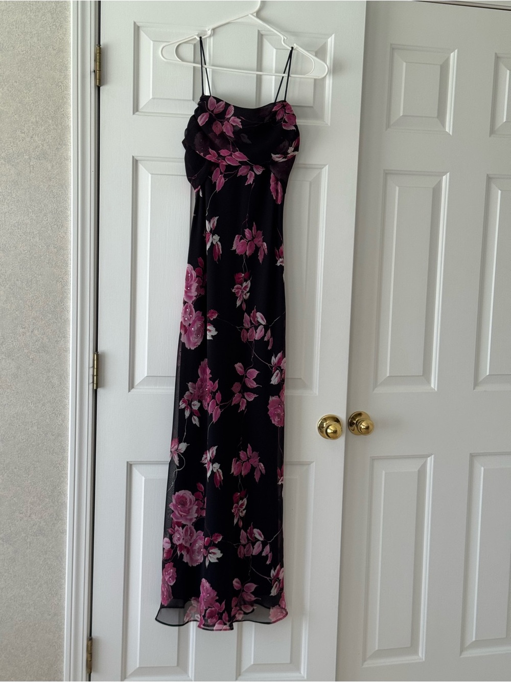 Vintage Betsy & Adam chiffon floral gown  6P
